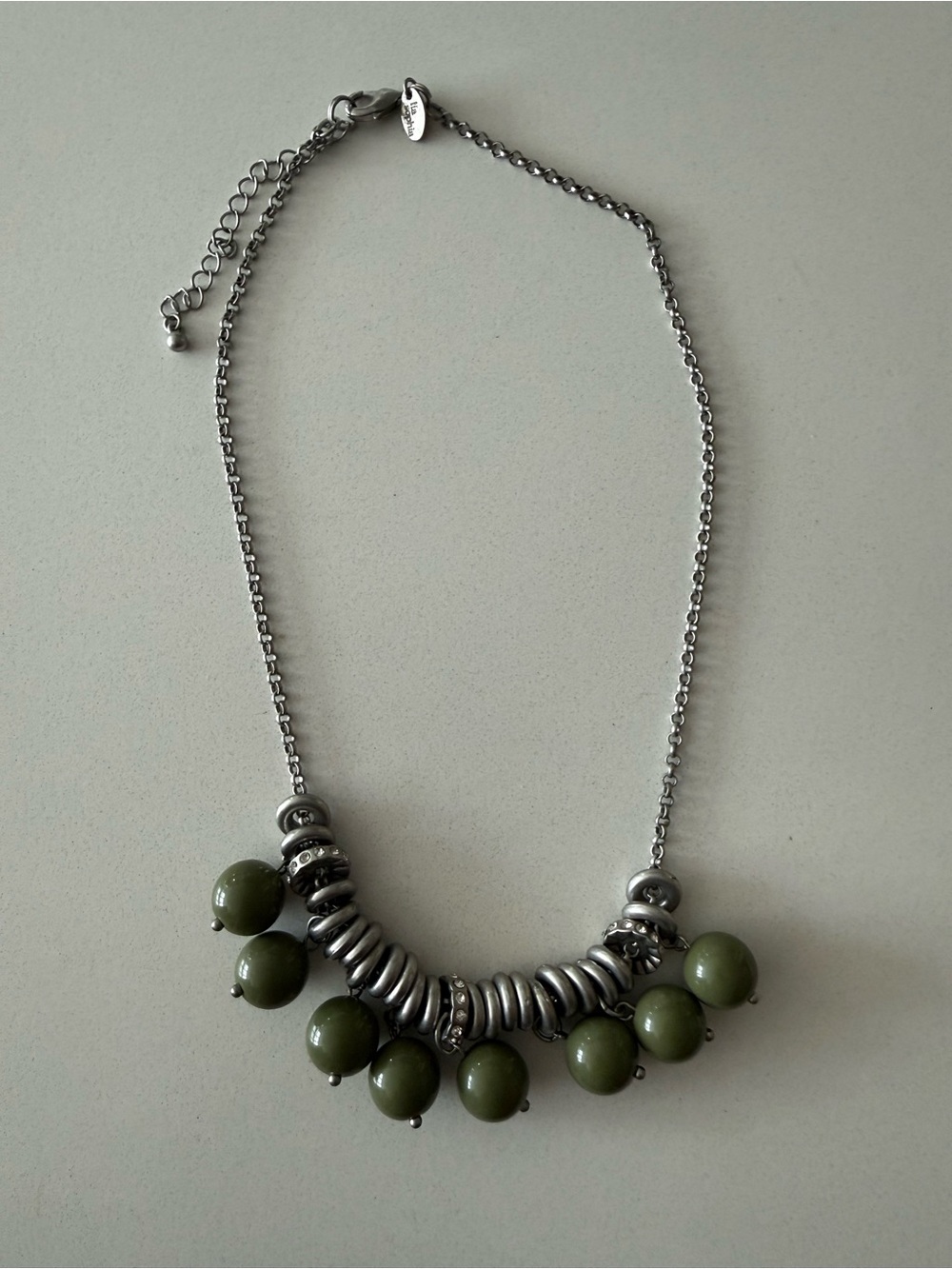 Olive Bead Statement Necklace - Lia Sophia